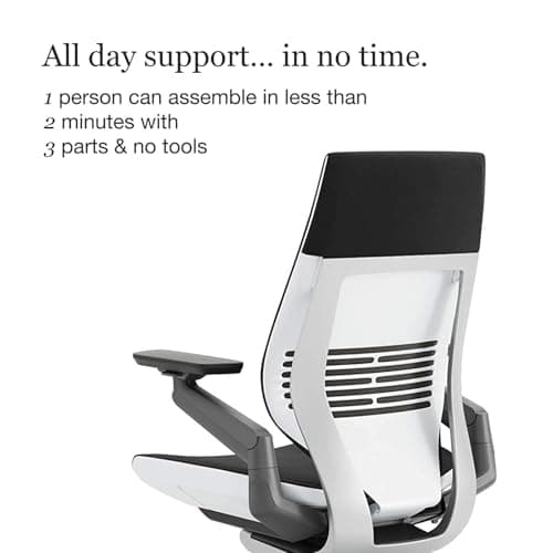 Steelcase Gesture Office Chair - Ergonomic Work Chair with Wheels for Carpet - Comfortable - Intuitive-to-Adjust for Desk - 360-Degree Arms - Licorice Fabric 6
