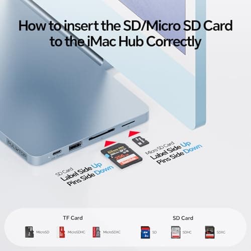 PULWTOP USB C Hub for iMac 24 inch 2021 2023 2024, 8 in 1 iMac USB Hub with M.2 SSD Expansion (SSD Not Included), USB A/C 3.2 10Gbps, 2 USB A 2.0, SD/TF, iMacM1 M3 M4 Slim Dock Accessories 5