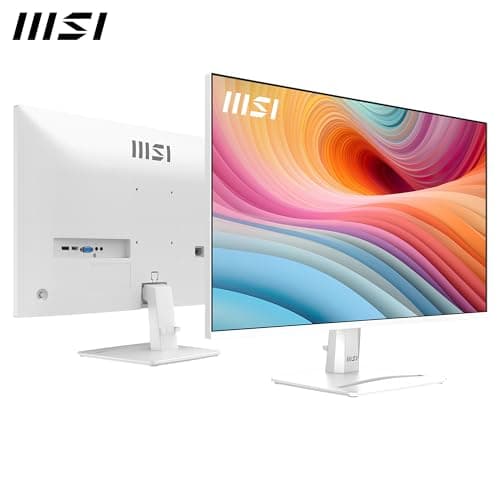 msi PRO MP275W E2 27-inch IPS 1920 x 1080 (FHD) Gaming Office Monitor, 120Hz, Free-Sync, HDMI, DisplayPort, VGA Port, VESA Mountable, Tilt, Speaker, 4-Side Slim Bezel 1ms, White 2