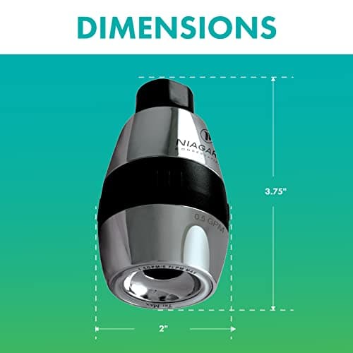 Niagara Conservation N2615CH Tri-Max 1-Spray with 0.5-1.5 GPM 2-in. Wall Mount Adjustable Fixed Shower Head in Chrome, 1-Pack | Bathroom Shower Head Sprayer with Pressure Compensation 6