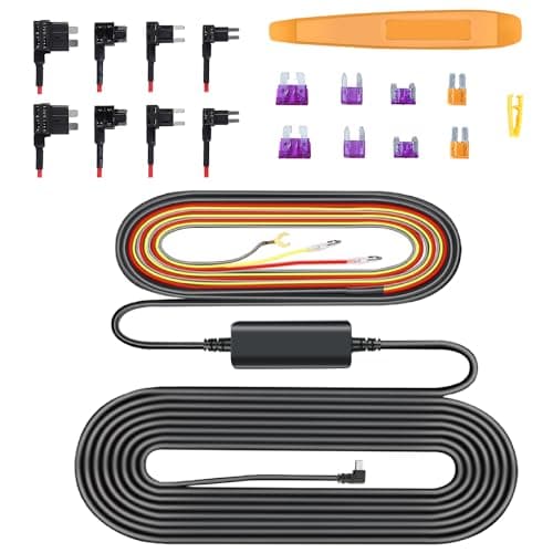 ARIFAYZ Type C Dash Cam Hardwire Kit Dual Dash Cam Q4 Front and Rear, Hardwire Kit Fuse for Dash Camera with Fuse Taps and Installation Tools, Low Voltage Protection for Dash Cam 11.5ft