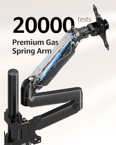 MOUNTUP Triple Monitor Mount, Triple Monitor Desk Mount for Max 27 inch Computer Screens, 3 Monitors Stand for Desk, Monitors Arm with Swivel, Tilt, Rotation, Each Arm Holds 4.4-19.8 lbs 6