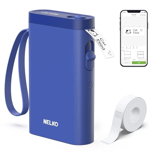 Nelko Label Maker Machine with Tape, P21 Bluetooth Label Printer, Wireless Mini Label Makers with Multiple Templates for School Office Home, Blue