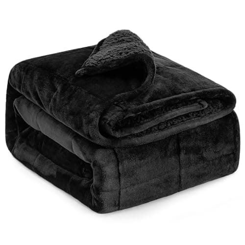 Lofus Weighted Blanket for Adults(20 lbs, 60" x 80"), Queen Size Heavy Blanket Machine Washable, Soft Weighted Blankets for Stress Relief and Sleep Promotion,Black