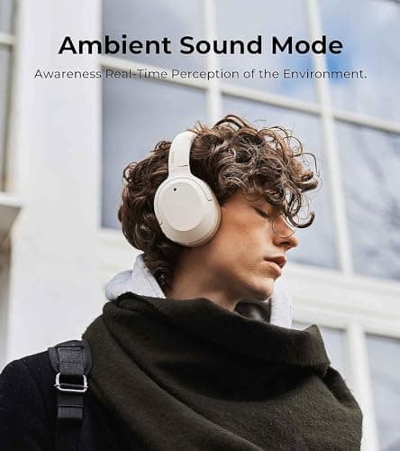 Edifier W820NB Plus Hybrid Active Noise Cancelling Headphones - LDAC Codec - Hi-Res Audio Wireless & Wired - Fast Charge - Over Ear Bluetooth V5.2 Headphones for Travel/Home/Office- Ivory 6