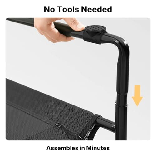 Veehoo Original Outdoor Elevated Dog Bed, Cooling Raised Dog Cot for Large Dogs, Portable Standing Pet Hammock Platform with Washable Breathable Mesh, No-Slip Feet, Large, Black, CWC2201 7