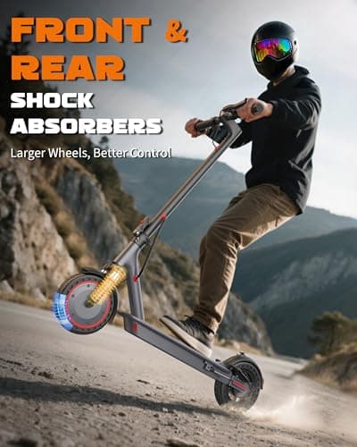 VOLPAM 10 Inches Electric Scooter, Dual Suspension, 21-31MPH Top Speed, 500-800W Powerful Motor, 28-31 Miles Long Range, Dual Braking, Max Load 264 lbs 5