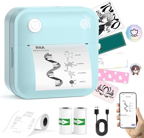 lopevi Label Maker Machine - Portable Bluetooth Mini Label Printer - Smartphone Handheld Thermal Sticker Small Labeler Multiple Templates Font Icon Inkless Custom Label for Home Kids School Items
