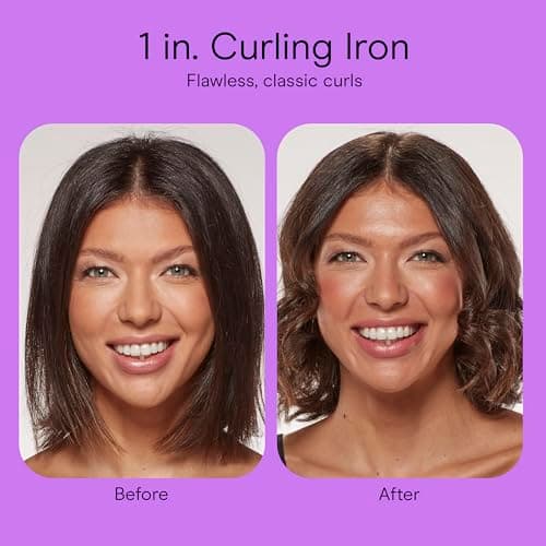 Conair Double Ceramic 1-Inch Curling Iron with Claw Clip, 1-Inch Barrel Creates Classic Curls, Hair Curler for Use on Short, Medium, & Long Hair, White/Rose Gold 8