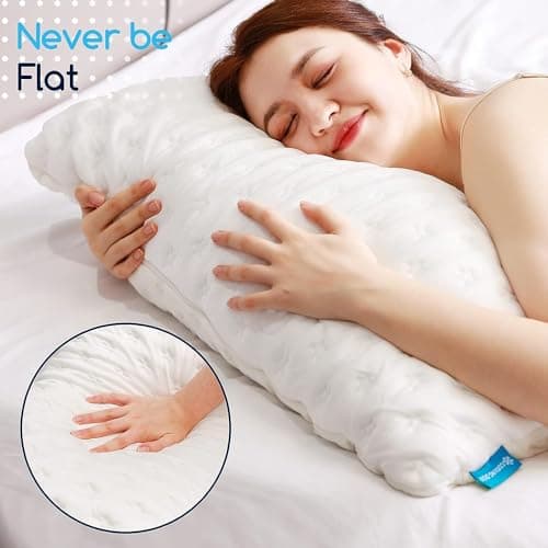 Cooling Side Sleeper Pillow for Neck and Shoulder Pain, Luxury Shredded Memory Foam Pillows for Sleeping, Firm Bed Pillows Queen Size Set of 2- Adjustable Queen Size- Washable Cover Original White 8