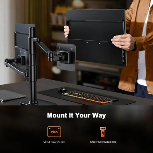 UPERFECT 2.5K 240Hz QLED Portable Monitor, 16" 2560x1600 QHD 100% DCI-P3 400 Nits Portable Gaming Monitor w/Stand & VESA, Adaptive Sync HDMI 2.1 External Screen for Laptop PC Phone Game Console 7