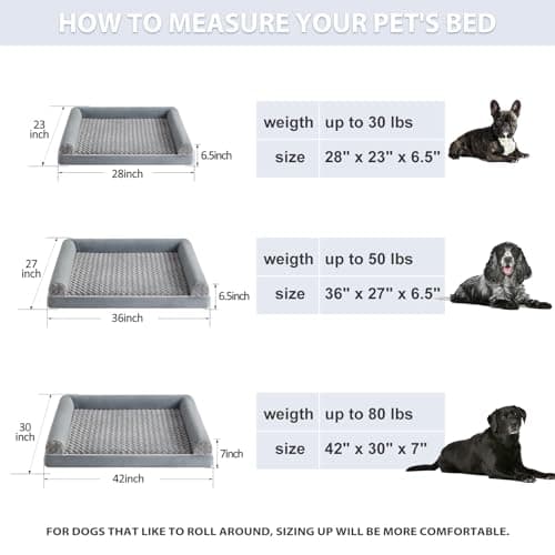 BFPETHOME Dog Beds for Large Dogs, Orthopedic Dog Bed for Medium Large Dogs,Big Waterproof Couch Pet Bed with Removable Washable Cover 6