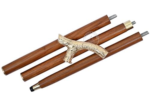 Vintage Brass Walking Stick – Handmade Wooden Cane with Solid Brass Handle – Antique Style Collectible Walking Cane for Men, Women & Seniors – Unique Gift Idea 9