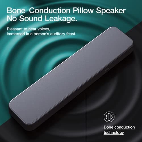 Hostena Pillow Speaker for Sleeping – Bluetooth Wireless Sleep Aid with Stereo Bass, White Noise & Volume Control, Portable Sleep Soundbar for Side Sleepers, TF Card Support & Sleep Timer(Gray) 7