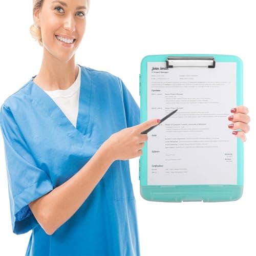 Clipboard with Storage,Clip Boards 8.5x11 with Storage,Nursing Large Capacity Clipboards,with Low Profile Clip,with Pen Holder Clipboard Folder Side Opening,for Office Doctor (Light Green) 6