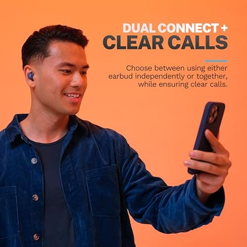 JLab Go Air Pop+ True Wireless Earbuds, in Ear Headphones, Bluetooth Earphones, 35H Playtime Ear Buds, Bluetooth Earbuds with Microphone, USB-C Charging Case, Dual Connect, EQ3 Sound, Navy Blue 5