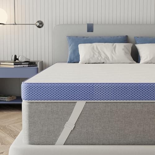 BedsPick Mattress Topper King, 3 Inch Memory Foam Cooling Gel Bed Foam Mattress Topper for Pain Relief, Extend Mattress Life, Hot Sleeper Essential, Washable Cover, Non-Slip Elastic Band, CertiPUR-US