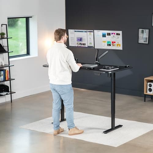 VIVO Electric 63 x 32 in Standing Desk, Touch Screen Adjustment, 220 lb Frame Support, 2E Series, Black Top Black Frame, DESK-KIT-2E1B 6