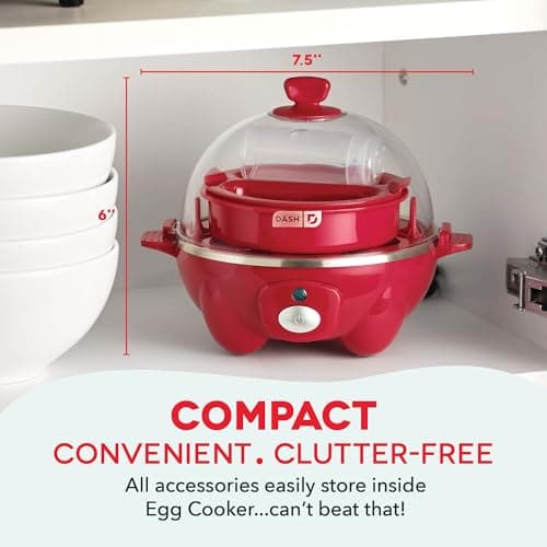 DASH Rapid Egg Cooker: 7 Egg Capacity Electric Egg Cooker for Hard Boiled Eggs, Poached Eggs, Scrambled Eggs, or Omelets. 5