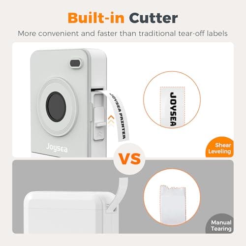 Joysea OP1 Label Maker Machine with Tape, Wireless Small Label Maker Bluetooth with Multiple Templates for Home School Office Organization, Thermal Sticker Printer Gray White 7