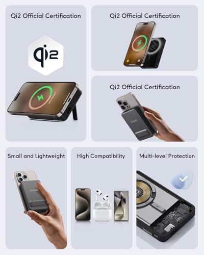 Zendure Magnetic Wireless Charger, Qi2 Certified 15W Fast MagSafe-Compatible, 10000mAh Portable Power Bank, Supermini Q for iPhone 16/15/14/13 Series 5