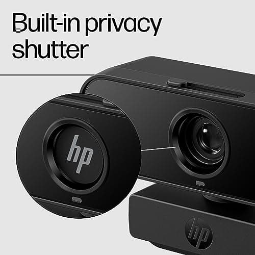 HP 430 FHD Webcam - USB, Plug & Play External Camera with Dual Mics & Privacy Shutter for Desktop Computer, Laptop PC, & Chromebook - Compatible w/Zoom, Teams - Wide FOV, Pan, & Tilt - 77B11AA#ABA 5