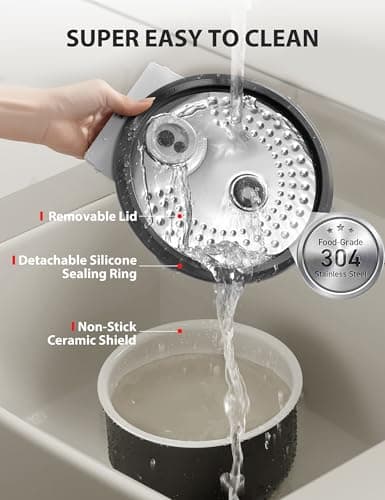 TOSHIBA OriginTaste Rice Cooker 10-Cup Uncooked, Fuzzy Logic, 15-in-1 Functions, Digital Display, Delay Timer, Keep Warm, Nonstick Inner Pot, White 7