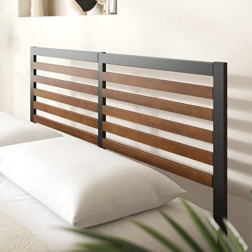 Zinus Kai Bamboo and Metal Platform Bed Frame with Headboard, No Box Spring Needed, Easy Assembly, Queen, Brown 11