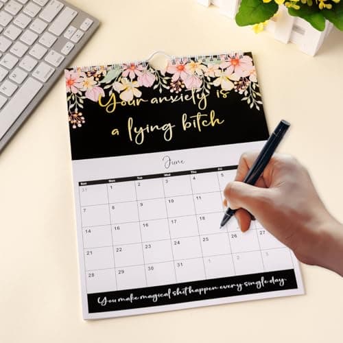 Fu-ck It 2026 Calendar for Tired-Ass Women, 2026 Fu-ck It Wall Calendar for Tired Women, Humor Hanging Month Calendar,Hanging Calendar for Home Office,Funny Swear Word Monthly Calendar Gag Gift Woman(B) 8