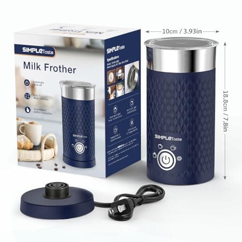 SIMPLETASTE Milk Frother, 4-in-1 Electric Milk Steamer, Automatic Warm and Cold Foam Maker and Milk Warmer for Latte, Cappuccinos, Macchiato 7