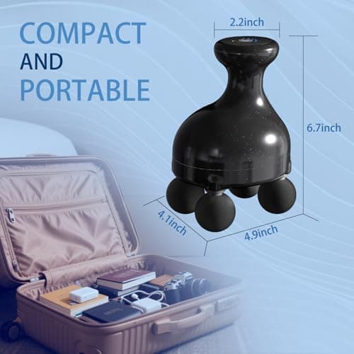 4 Heads Handheld Massage Gun Deep Tissue, Electric Body Massager, Percussion Muscle Massager for Easing Shoulder and Back Tension, with Reverse Thrust Function, Gift for Families Friends Christmas 8