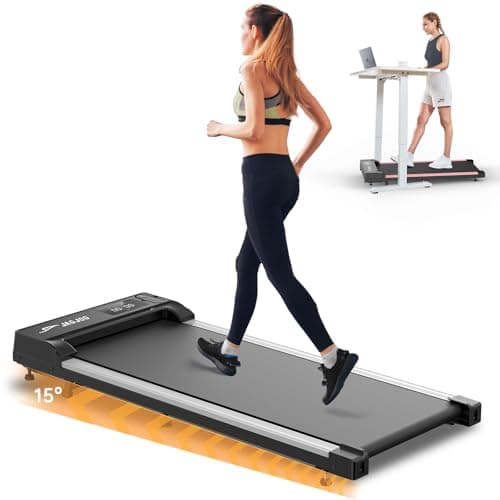 Walking Pad Treadmill with Incline, 4 in 1 Under Desk Treadmills for Home Office, 2.5HP Low Noise 265LB Capacity Portable Treadmill with Remote Control for Walking Jogging Running (Silver)