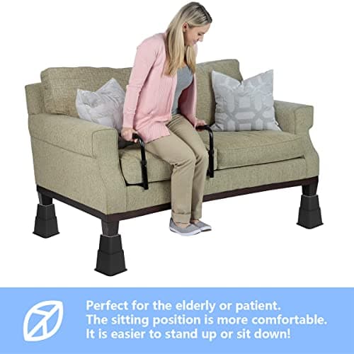 Butizone Bed Risers with Power Outlet and USB Ports, Adjustable Heavy Duty Furniture Riser Lifts in Heights of 3, 5 or 8 Inches for Sofa and Table, Supports up to 1,500 lbs Set of 4, Black 7