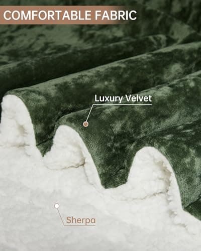 GarveeHome Electric Blanket Throw, Velvet Heated Throw Blanket, Luxury Soft Electric Heating Blankets, 4 Heat Levels & 4H Auto Off, ETL Certified, Machine Washable, 50" ×60" Green 4