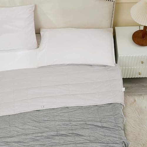 CODUM Weighted Blanket 10 Pounds Twin Size, Cooling Blanket for Hot Sleepers, Soft Bed Blanket Universal to All Seasons, 48''x72'' 10 LBS, Grey 5