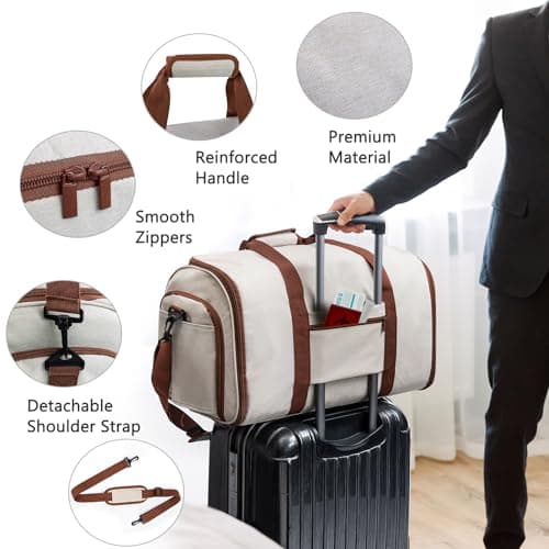 ELCUPA 2in1 Garment Bags for Hanging Clothes - Suit Duffle Bag for Travel - Large Personal Item Travel Bag for Men Women, Convertible Carry On Bags for Dance Dress, Weekender Bag Luggage Bag 5