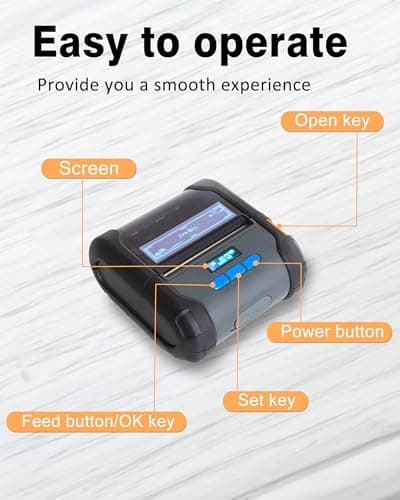 ZYWELL ZM04 1.0 Label Maker, Bluetooth Thermal Label & Receipt Printer Two-in-One 58mm/80mm,Portable for Android/Windows, NO iOS/MAC 5