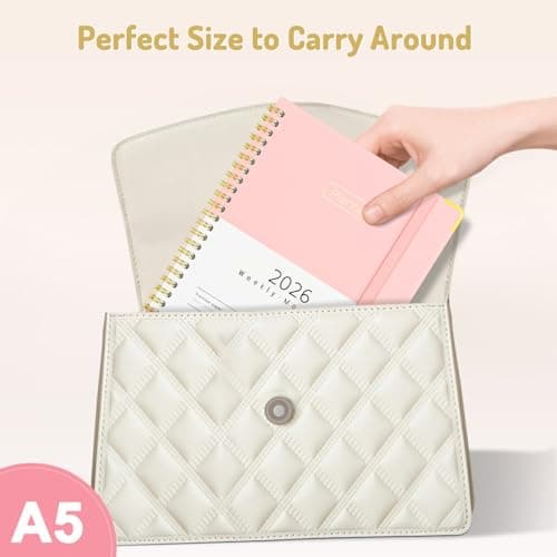 Forvencer 2026 Planner, Hardcover Calendar Planner Weekly and Monthly, Jan 2026 - Dec 2026, 6" x 8", Spiral Agenda Book with Tabs, Exquisite Daily Journal Organizer for Home School, Pink 7