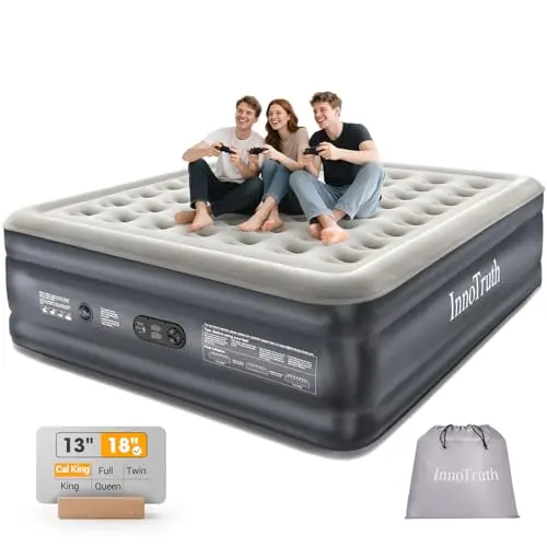 InnoTruth Cal King Air Mattress with Built in Pump, Keep Feet from Dangling, Extra Length Inflatable Blow up Mattress, Luxury Comfort for People(190CM Height), Ideal for Guest & Home, 700lbs
