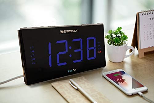 Emerson Smartset Sound Therapy Alarm Clock Radio with White Noise/Nature Sounds 1.8" LED Display Black/Blue, ER100105 5