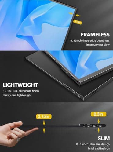 UPERFECT True 4K Portable Monitor QLED, 15.6” 600 Nits Laptop Monitor, 100% AdobeRGB, UHD 3840x2400 USB-C & HDMI w/Smart Case, HDR FreeSync Eye Care, Travel Screen for Computer, Mini PC, Game Consoles 6