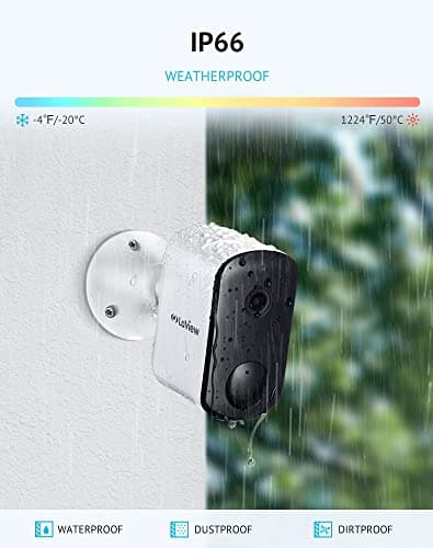 LaView 3MP Wireless Camera for Home/Outdoor Security (2 Pack), 2K Battery Powered WiFi Camera with Night Vision, 270-Day Battery Life, AI Human Detection, 2 Way Audio, Siren, IP66, Works with Alexa 5