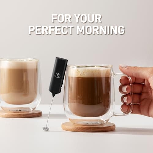 Mini & Mighty Milk Frother Wand – Powerful Handheld Coffee Frother, Battery Operated Drink Mixer – Compact Pocket Size – Detachable Whisk for Latte, Cappuccino, Matcha, Hot Chocolate – Black 8
