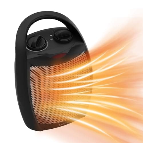 Small Portable Space Heater for Indoor Use - Lutntc 1500W Safe and Quiet Ceramic electric Heater Fan, Heat Up 200 Square Feet for Room, Office, Desk