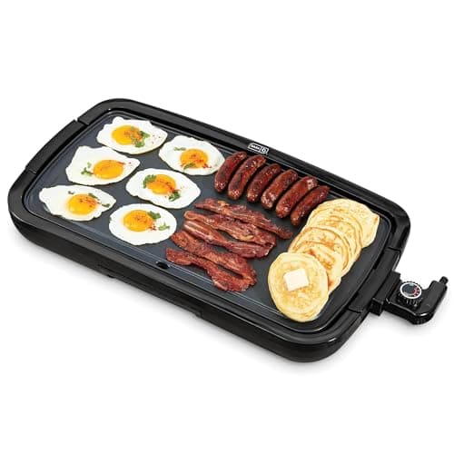 Dash Everyday Electric Griddle - Indoor Griddle for Versatile Cooking - Features Quick-Heating, Anti-Slip Feet, and Removable, Nonstick Plate - Black
