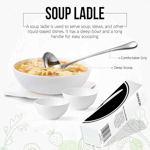 NEXNEOM Serving Utensils Set 10 Pcs - Stainless Steel Silver Serving Utensils with Stunning Mirror-Finish - Lightweight, Rust-Resistant & Easy Maintenance - Ideal Serving Spoons for Parties & Wedding 9