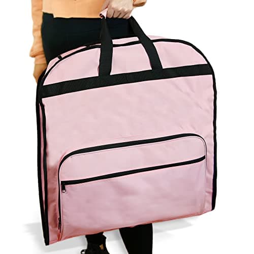 Dalix 60" Foldable Garment Bag Suits Cover Dresses w Front Pocket Pink 5