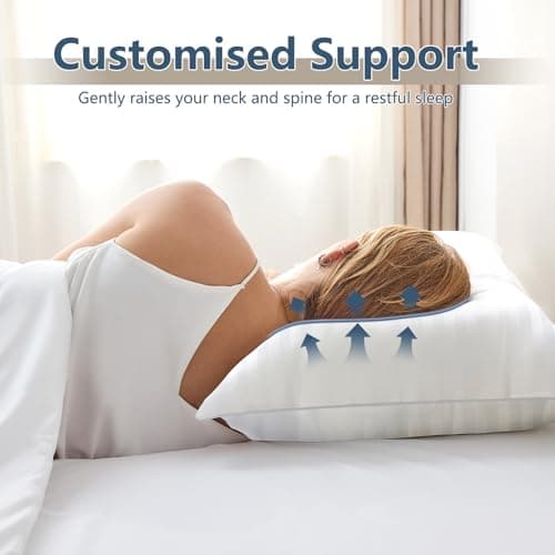 CozyLux Pillows Standard Size Set of 4, Cooling Hotel Quality Bed Pillows with Premium Soft Down Alternative Fill for Side Back and Stomach Sleepers - 4 Pack, Standard, 18x26 Inches 8