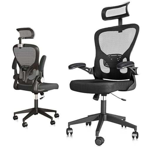 yoyomax Ergonomic Office Chair, High Back GamingChair for Big and Tall People, Adjustable Headrest/Armrests Reclining Comfy Home OfficeChair Lumbar Support Breathable Mesh ComputerChair-Black
