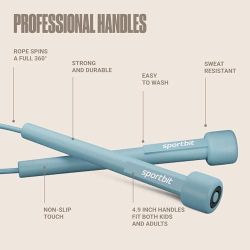 SPORTBIT Adjustable Jump Rope for Fitness and Exercise – Skipping Rope for Cardio, Boxing, and Weight Loss – Speed Rope perfect for Men & Women 6